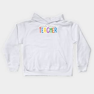 Rainbow Middle School Teacher Kids Hoodie